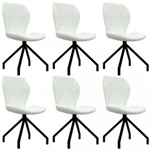 Jídelní židle 6 ks umělá kůže Dekorhome Bílá, Jídelní židle 6 ks umělá kůže Dekorhome Bílá obraz