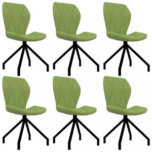 Jídelní židle 6 ks umělá kůže Dekorhome Zelená, Jídelní židle 6 ks umělá kůže Dekorhome Zelená obraz