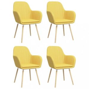 Jídelní židle 4 ks látka / bukové dřevo Dekorhome Žlutá, Jídelní židle 4 ks látka / bukové dřevo Dekorhome Žlutá obraz