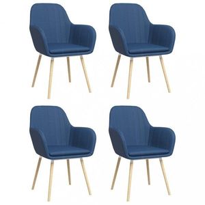 Jídelní židle 4 ks látka / bukové dřevo Dekorhome Modrá, Jídelní židle 4 ks látka / bukové dřevo Dekorhome Modrá obraz