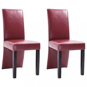 Jídelní židle 2 ks umělá kůže / dřevo Dekorhome Vínová, Jídelní židle 2 ks umělá kůže / dřevo Dekorhome Vínová obraz
