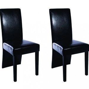 Jídelní židle 2 ks umělá kůže / dřevo Dekorhome Černá, Jídelní židle 2 ks umělá kůže / dřevo Dekorhome Černá obraz