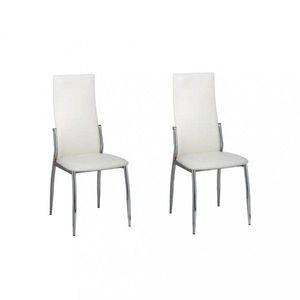 Jídelní židle 2 ks umělá kůže Dekorhome Bílá, Jídelní židle 2 ks umělá kůže Dekorhome Bílá obraz