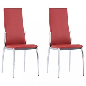 Jídelní židle 2 ks umělá kůže Dekorhome Červená obraz