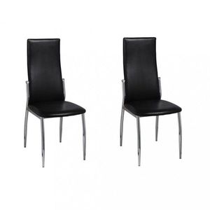 Jídelní židle 2 ks umělá kůže Dekorhome Černá, Jídelní židle 2 ks umělá kůže Dekorhome Černá obraz