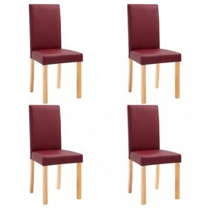 Jídelní židle 4 ks umělá kůže / dřevo Dekorhome Vínová, Jídelní židle 4 ks umělá kůže / dřevo Dekorhome Vínová obraz
