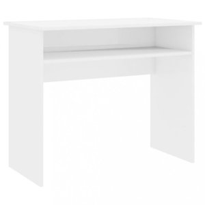 Psací stůl s policí 90x50 cm Dekorhome Bílá lesk obraz