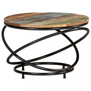 Konferenční stolek hnědá / černá Dekorhome Recyklované dřevo, Konferenční stolek hnědá / černá Dekorhome Recyklované dřevo obraz