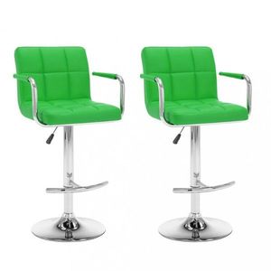 Barová židle umělá kůže / kov Dekorhome Zelená, Barová židle umělá kůže / kov Dekorhome Zelená obraz