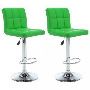 Barové židle 2 ks umělá kůže / kov Dekorhome Zelená, Barové židle 2 ks umělá kůže / kov Dekorhome Zelená obraz