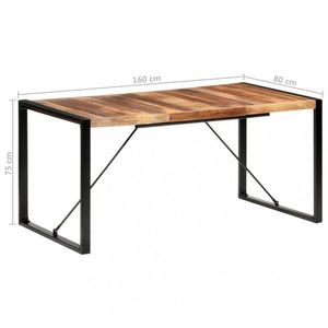 Jídelní stůl masivní dřevo / kov Dekorhome 160x80x75 cm, Jídelní stůl masivní dřevo / kov Dekorhome 160x80x75 cm obraz