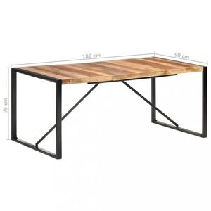 Jídelní stůl masivní dřevo / kov Dekorhome 180x90x75 cm, Jídelní stůl masivní dřevo / kov Dekorhome 180x90x75 cm obraz