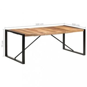 Jídelní stůl masivní dřevo / kov Dekorhome 200x100x75 cm, Jídelní stůl masivní dřevo / kov Dekorhome 200x100x75 cm obraz