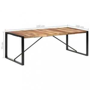 Jídelní stůl masivní dřevo / kov Dekorhome 220x100x75 cm, Jídelní stůl masivní dřevo / kov Dekorhome 220x100x75 cm obraz
