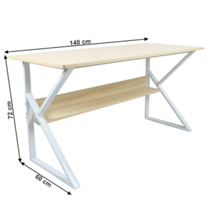 Pracovní stůl s policí TARCAL 140x60 cm, Pracovní stůl s policí TARCAL 140x60 cm obraz
