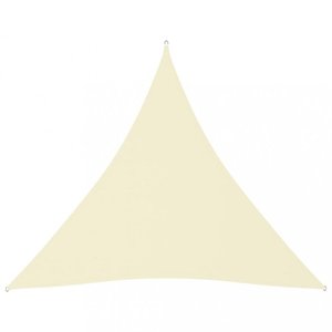 Stínící plachta trojúhelníková 5 x 5 x 5 m oxfordská látka Dekorhome Krémová obraz