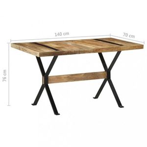 Jídelní stůl dřevo / ocel Dekorhome 140x70x76 cm, Jídelní stůl dřevo / ocel Dekorhome 140x70x76 cm obraz
