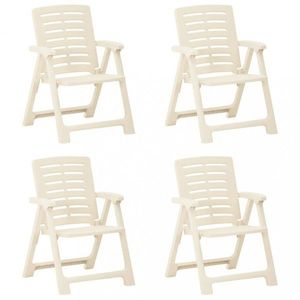 Skládací zahradní židle 4 ks plast Dekorhome Bílá, Skládací zahradní židle 4 ks plast Dekorhome Bílá obraz