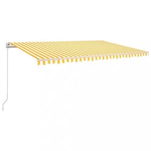 Ručně zatahovací markýza s LED světlem 500x300 cm Dekorhome Bílá / žlutá obraz