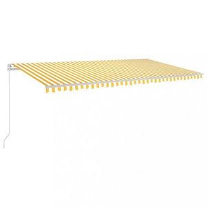 Ručně zatahovací markýza s LED světlem 600x300 cm Dekorhome Bílá / žlutá obraz