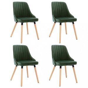 Jídelní židle 4 ks látka / buk Dekorhome Tmavě zelená obraz