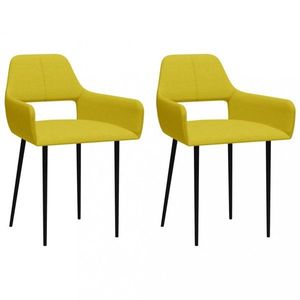 Jídelní židle 2 ks látka / kov Dekorhome Žlutá, Jídelní židle 2 ks látka / kov Dekorhome Žlutá obraz