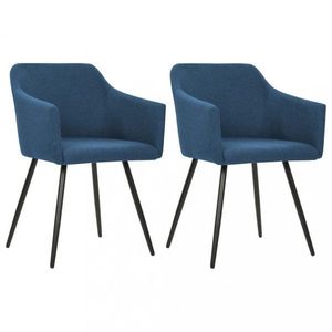 Jídelní židle 2 ks látka / kov Dekorhome Modrá obraz