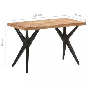 Jídelní stůl masivní dřevo / ocel Dekorhome 120x60x76 cm obraz