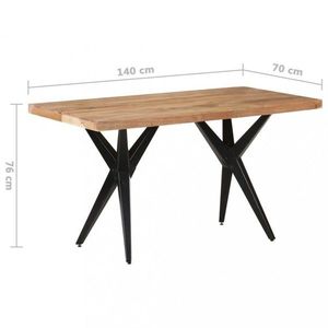 Jídelní stůl masivní dřevo / ocel Dekorhome 140x70x76 cm, Jídelní stůl masivní dřevo / ocel Dekorhome 140x70x76 cm obraz