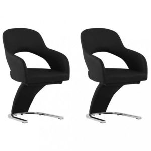 Jídelní židle 2 ks umělá kůže / chrom Dekorhome Černá, Jídelní židle 2 ks umělá kůže / chrom Dekorhome Černá obraz