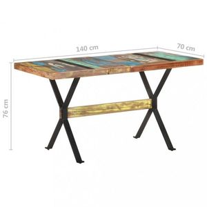 Jídelní stůl dřevo / ocel Dekorhome 140x70x76 cm, Jídelní stůl dřevo / ocel Dekorhome 140x70x76 cm obraz