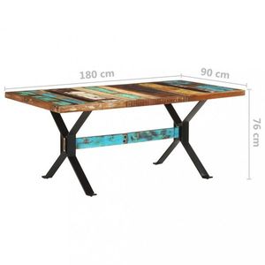 Jídelní stůl dřevo / ocel Dekorhome 180x90x76 cm, Jídelní stůl dřevo / ocel Dekorhome 180x90x76 cm obraz