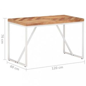 Jídelní stůl hnědá / bílá Dekorhome 120x60x76 cm obraz
