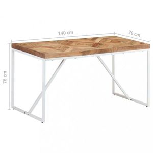 Jídelní stůl hnědá / bílá Dekorhome 140x70x76 cm, Jídelní stůl hnědá / bílá Dekorhome 140x70x76 cm obraz
