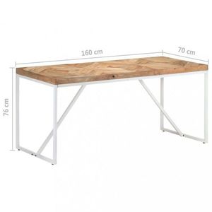 Jídelní stůl hnědá / bílá Dekorhome 160x70x76 cm, Jídelní stůl hnědá / bílá Dekorhome 160x70x76 cm obraz