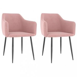 Jídelní židle 2 ks samet / kov Dekorhome Růžová, Jídelní židle 2 ks samet / kov Dekorhome Růžová obraz