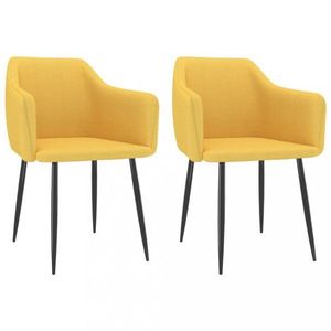 Jídelní židle 2 ks látka / kov Dekorhome Žlutá obraz