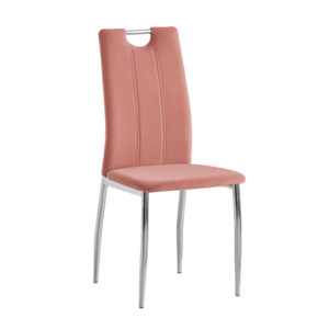 Jídelní židle OLIVA NEW samet / chrom Růžová, Jídelní židle OLIVA NEW samet / chrom Růžová obraz