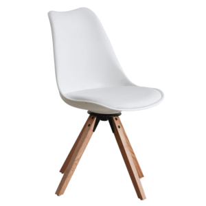 Jídelní židle ETOSA ekokůže / plast / dřevo Bílá, Jídelní židle ETOSA ekokůže / plast / dřevo Bílá obraz