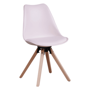 Jídelní židle ETOSA ekokůže / plast / dřevo Světle růžová, Jídelní židle ETOSA ekokůže / plast / dřevo Světle růžová obraz