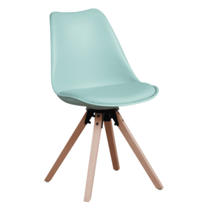 Jídelní židle ETOSA ekokůže / plast / dřevo Mentolová, Jídelní židle ETOSA ekokůže / plast / dřevo Mentolová obraz