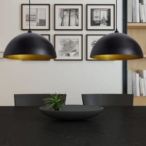 Závěsná lampa s nastavitelnou výškou 2 ks kov Dekorhome Černá obraz