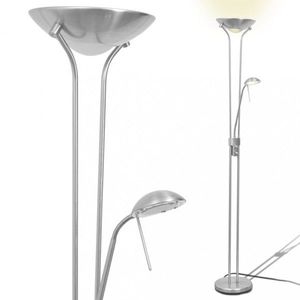 Stojací stmívací LED lampa Dekorhome Stříbrná, Stojací stmívací LED lampa Dekorhome Stříbrná obraz