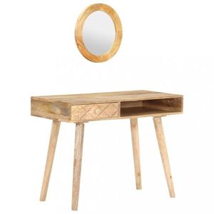 Toaletní stolek se zrcadlem mangovníkové dřevo Dekorhome, Toaletní stolek se zrcadlem mangovníkové dřevo Dekorhome obraz