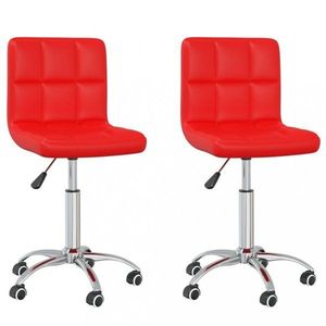 Otočná jídelní židle 2 ks umělá kůže / chrom Dekorhome Červená, Otočná jídelní židle 2 ks umělá kůže / chrom Dekorhome Červená obraz