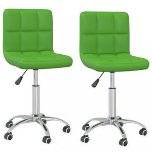 Otočná jídelní židle 2 ks umělá kůže / chrom Dekorhome Zelená, Otočná jídelní židle 2 ks umělá kůže / chrom Dekorhome Zelená obraz