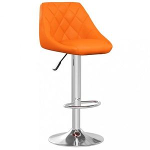 Barová židle 2 ks umělá kůže / chrom Dekorhome Oranžová, Barová židle 2 ks umělá kůže / chrom Dekorhome Oranžová obraz