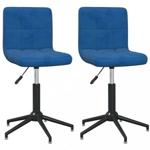 Otočná jídelní židle 2 ks samet / kov Dekorhome Modrá, Otočná jídelní židle 2 ks samet / kov Dekorhome Modrá obraz