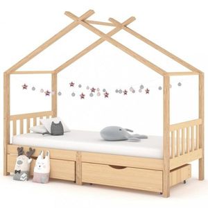 Dětská postel 90x200 borovice Dekorhome Přírodní dřevo obraz