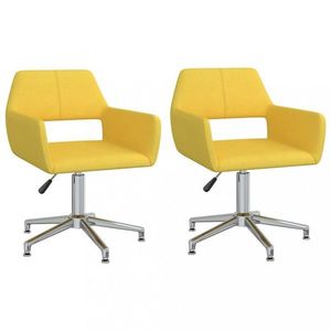 Jídelní židle otočná 2 ks látka Dekorhome Žlutá, Jídelní židle otočná 2 ks látka Dekorhome Žlutá obraz